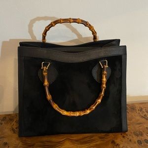 Gucci suede and bamboo tote - 100% auth